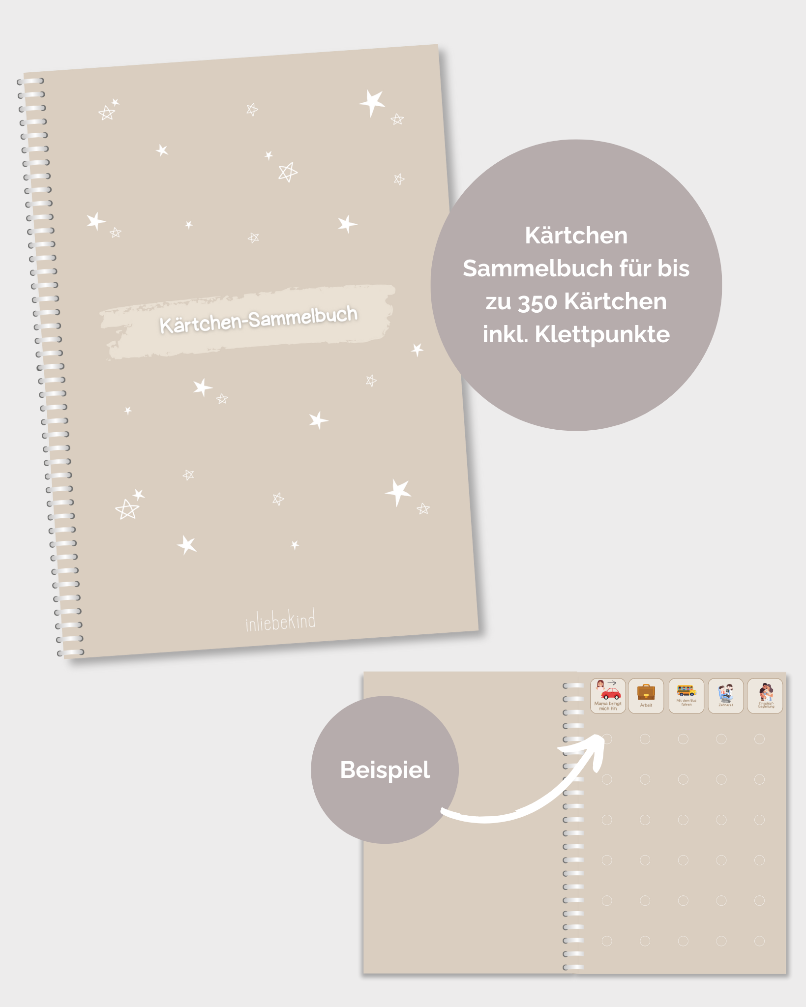 Kärtchen-Sammelbuch für  bis zu 350 Kärtchen