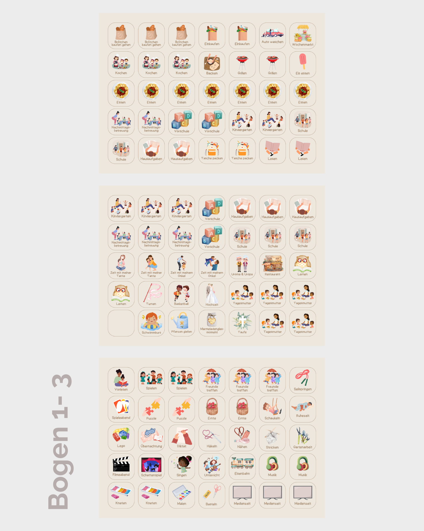 Kärtchen Wochenplaner