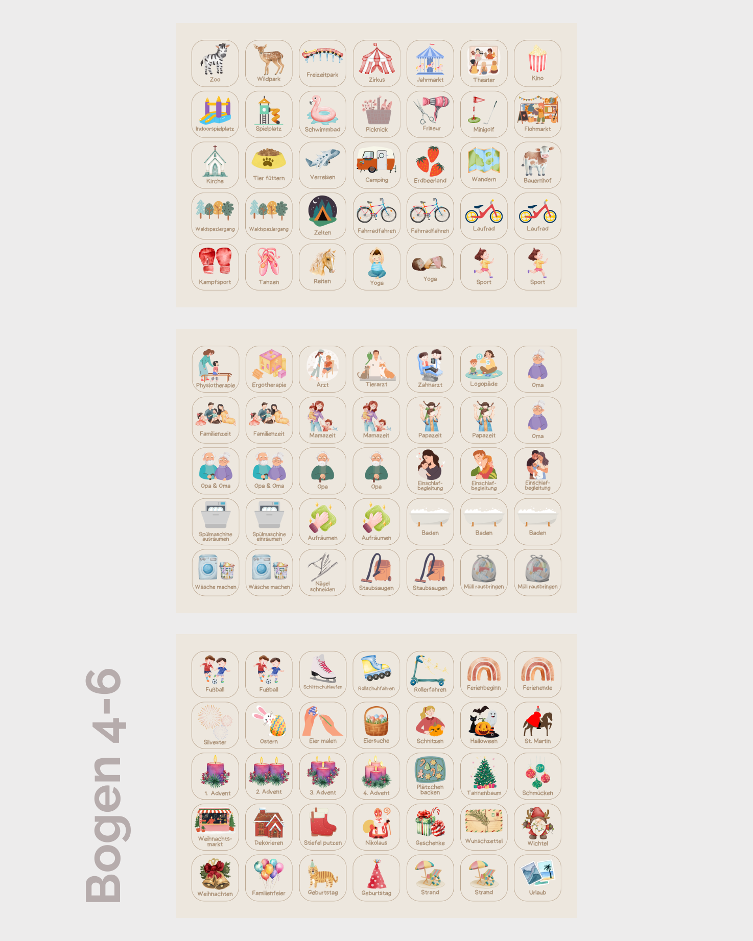 Kärtchen Wochenplaner