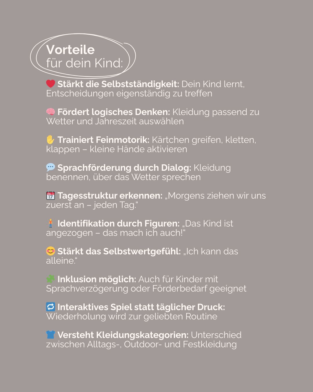 Anziehplaner für Kinder inkl. Symbole