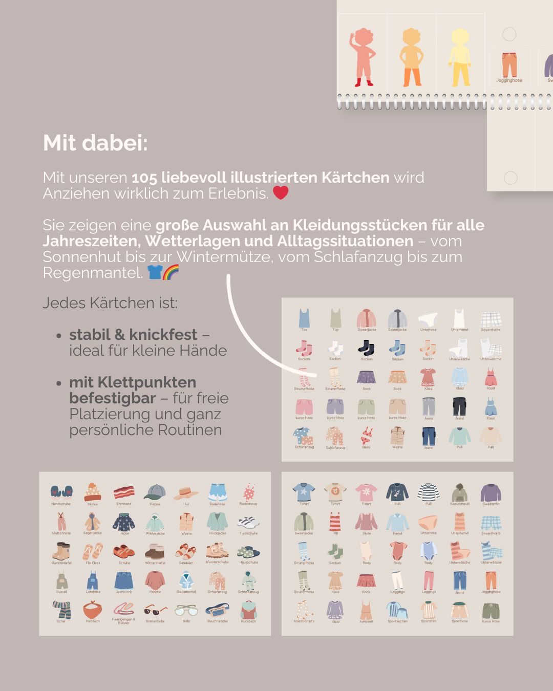 Anziehplaner für Kinder inkl. Symbole