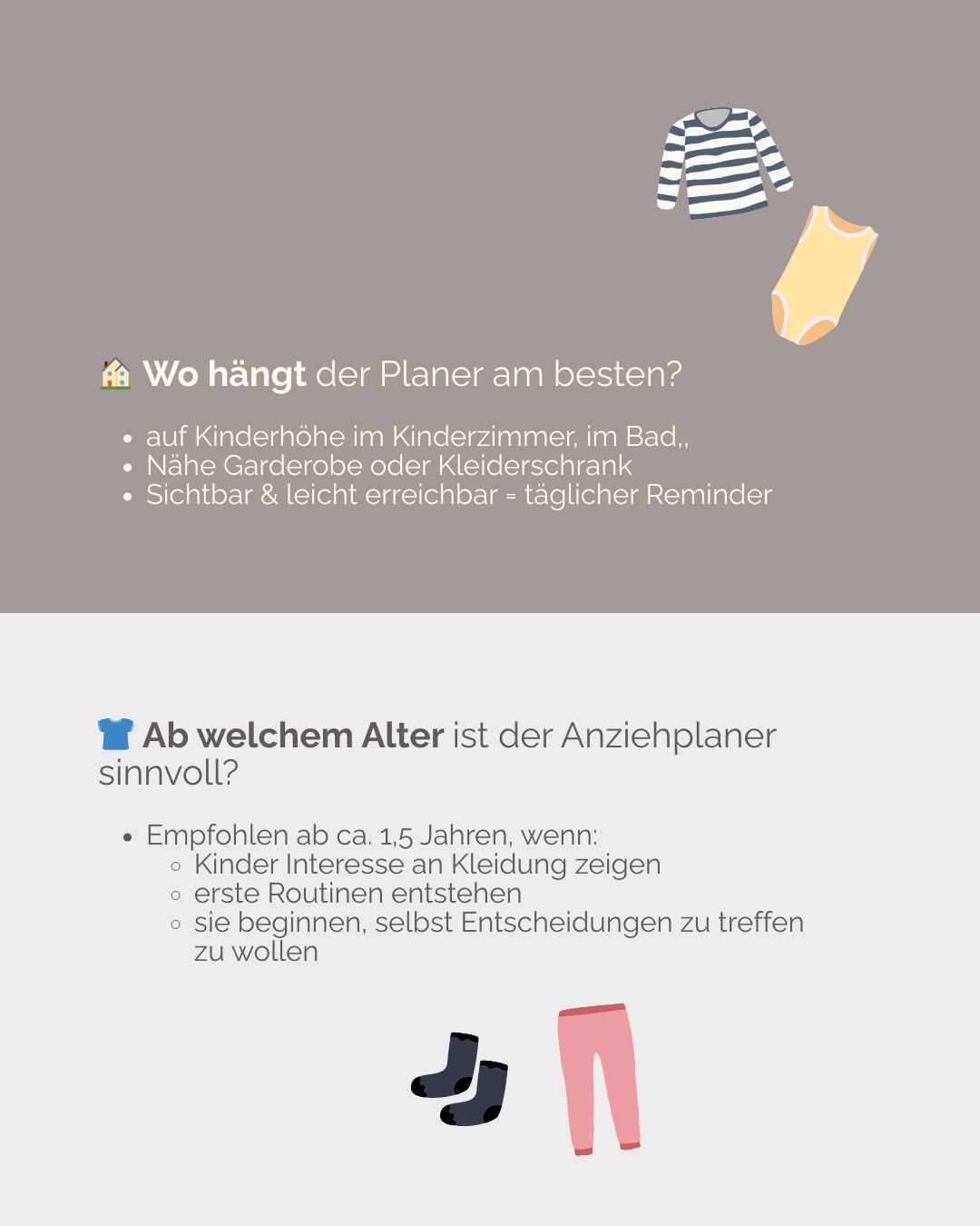 Anziehplaner für Kinder inkl. Symbole