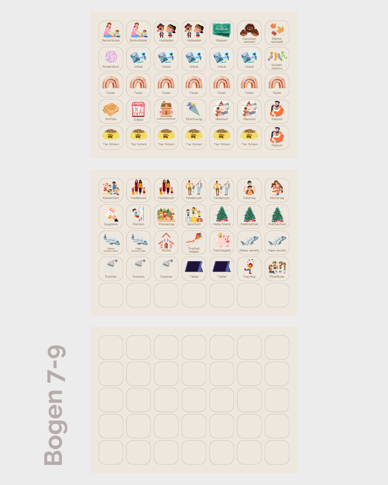 Kärtchen Wochenplaner