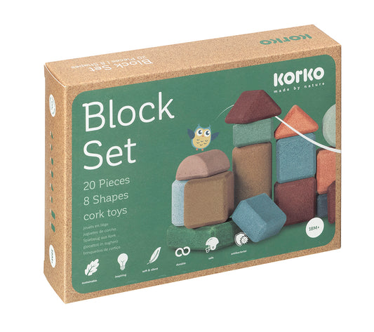 Korko - Small Architects Block Set - 20 Korkbausteine